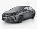 Toyota Vios 2020 3d model wire render