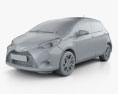 Toyota Yaris 하이브리드 Bi-Tone 2018 3D 모델  clay render