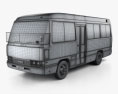 Toyota Coaster Autocarro Escolar 1983 Modelo 3d wire render