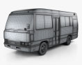 Toyota Coaster bus 1983 3d model wire render