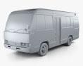Toyota Coaster bus 1983 3d model clay render