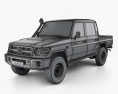Toyota Land Cruiser J79 Double Cab Pickup 2016 3d model wire render