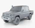 Toyota Land Cruiser J79 Double Cab Pickup 2016 3d model clay render