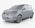 Toyota Passo 2016 3D-Modell clay render