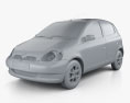 Toyota Yaris 5-door 2005 3d model clay render