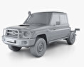 Toyota Land Cruiser (VDJ79R) Double Cab Chassis with HQ interior 2016 3d model clay render