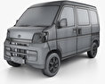 Toyota Pixis Van HQインテリアと 2011 3Dモデル wire render