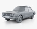 Toyota Corona セダン 1975 3Dモデル clay render
