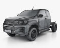 Toyota Hilux Extra Cab Chassis SR 2022 3d model wire render