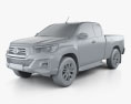 Toyota Hilux Extra Cab Raider 2022 3d model clay render