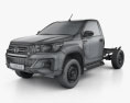 Toyota Hilux Cabina Simple Chassis SR 2019 Modelo 3D wire render