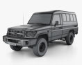 Toyota Land Cruiser (J78) Wagon with HQ interior 2014 3d model wire render