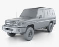 Toyota Land Cruiser (J78) Wagon with HQ interior 2014 3d model clay render