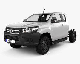 Toyota Hilux Extra Cab Chassis 2018 3D 모델 