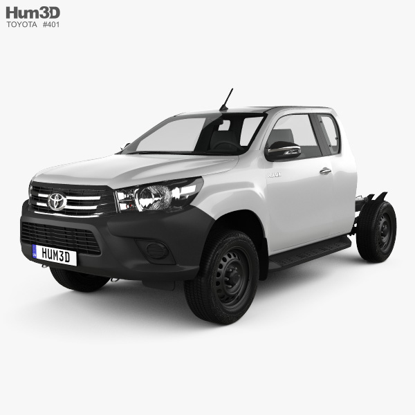 Toyota Hilux Extra Cab Chassis 2018 Modelo 3d