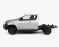Toyota Hilux Extra Cab Chassis 2018 3d model side view