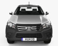 Toyota Hilux Extra Cab Chassis 2018 3d model front view