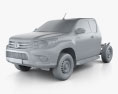 Toyota Hilux Extra Cab Chassis 2018 3Dモデル clay render