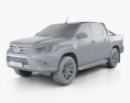 Toyota Hilux Double Cab SR5 with HQ interior 2015 3d model clay render