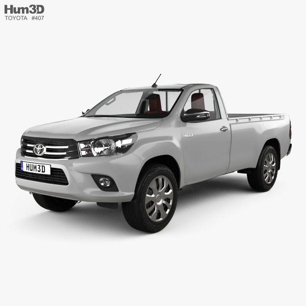 Toyota Hilux Single Cab GLX with HQ interior 2015 3D model