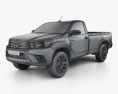 Toyota Hilux Single Cab GLX with HQ interior 2015 3d model wire render