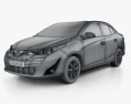 Toyota Vios 2021 3d model wire render
