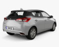 Toyota Yaris hatchback with HQ interior 2021 3d model back view
