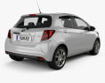 Toyota Yaris ハイブリッ 5ドア 2015 3Dモデル 後ろ姿