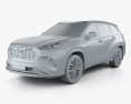 Toyota Highlander Platinum 2022 3d model clay render