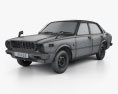 Toyota Corolla 4-door sedan 1974 3d model wire render