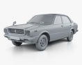Toyota Corolla 4-door sedan 1974 3d model clay render