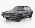 Toyota Corolla sedan 1983 3d model wire render