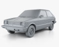 Toyota Starlet 1982 3d model clay render