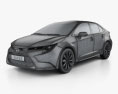 Toyota Corolla XLE US-spec 轿车 2019 3D模型 wire render