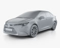 Toyota Corolla XLE US-spec sedan 2022 3d model clay render