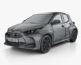 Toyota Yaris hybrid 2022 3d model wire render