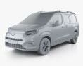 Toyota ProAce City Verso L2 2022 3D-Modell clay render