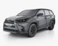 Toyota Highlander LEplus 2019 3D-Modell wire render