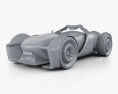 Toyota e-Racer 2020 3d model clay render