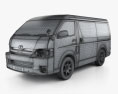Toyota Hiace Passenger Van L1H2 GL RHD with HQ interior 2015 3d model wire render