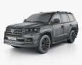 Toyota Land Cruiser Excalibur with HQ interior and engine 2020 3d model wire render