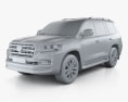 Toyota Land Cruiser Excalibur with HQ interior and engine 2020 3d model clay render