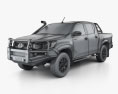 Toyota Hilux Double Cab Rugged 2022 3d model wire render