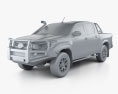 Toyota Hilux Double Cab Rugged 2022 3d model clay render