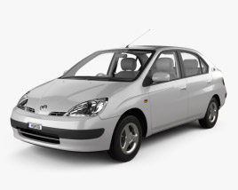 Toyota Prius JP-spec with HQ interior and engine 2003 3D model