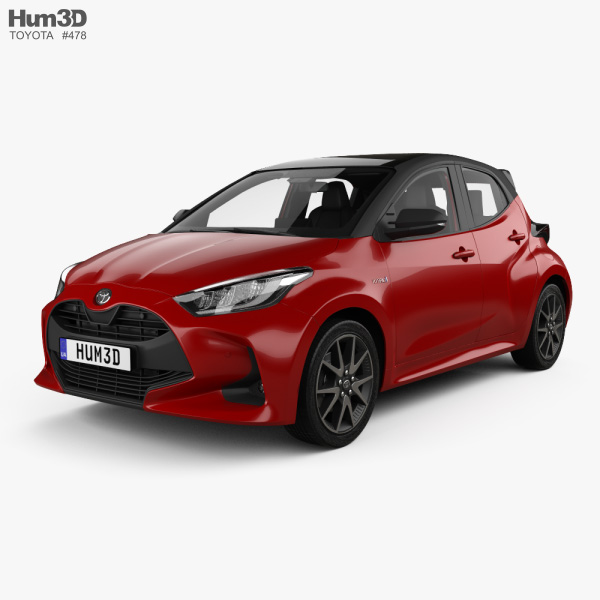 Toyota Yaris hybrid with HQ interior 2022 3D model