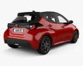 Toyota Yaris hybrid with HQ interior 2022 3d model back view