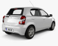 Toyota Etios hatchback 2022 3d model back view