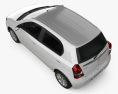 Toyota Etios hatchback 2022 3d model top view