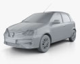 Toyota Etios hatchback 2022 3d model clay render